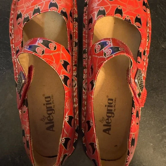 Alegria Paloma Coral Owl print Mary Jane shoes US 9.5-10 - Picture 7 of 11